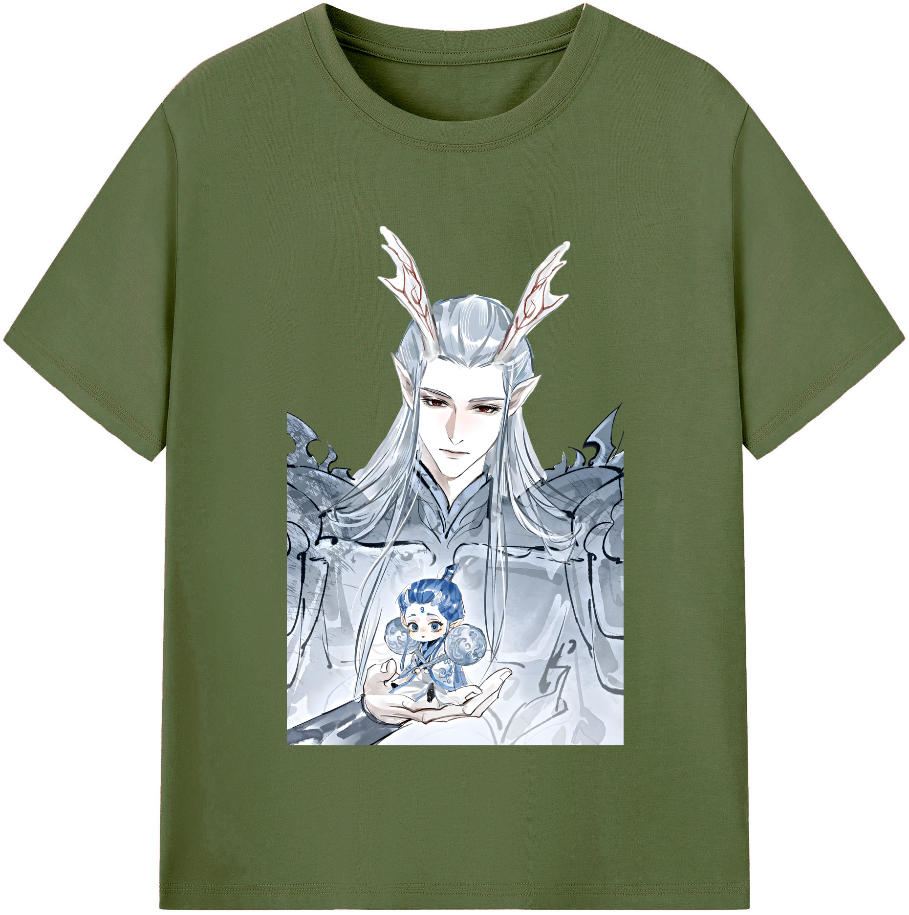 （画像用） Ne Zha 2 ナタ 魔童の大暴れ 綿100％半袖Tシャツ（フロントプリント）